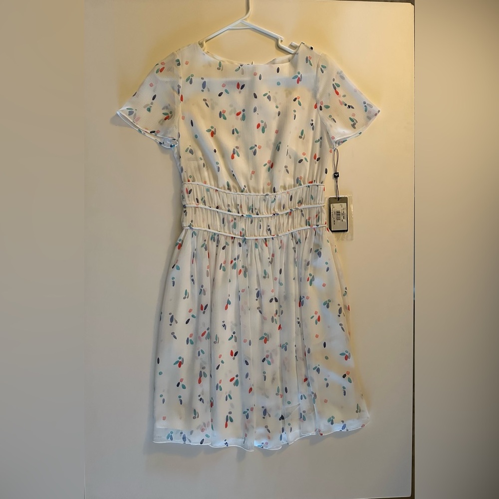 Beautiful White and Pastel print dress, fully lined. NWT, Emporio Armani